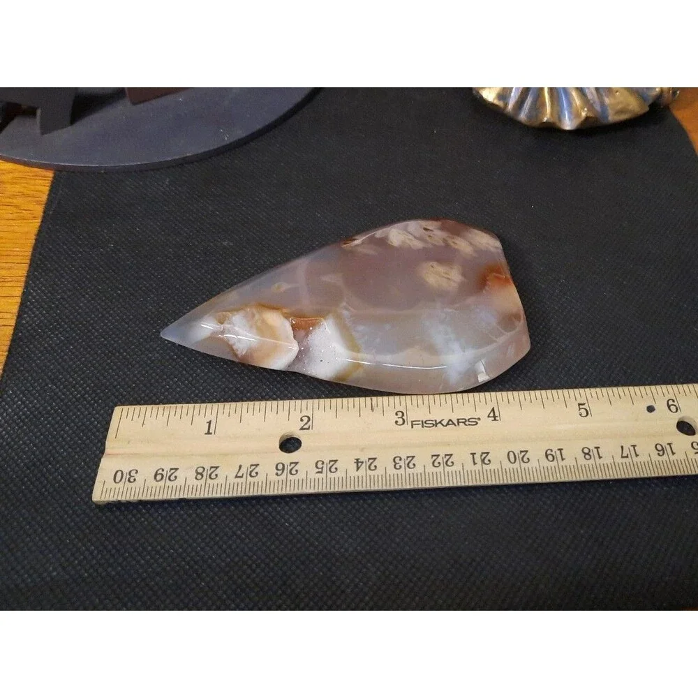 Druzy Blue Orca Agate Crystal Flame Free-form - Picture 7 of 8
